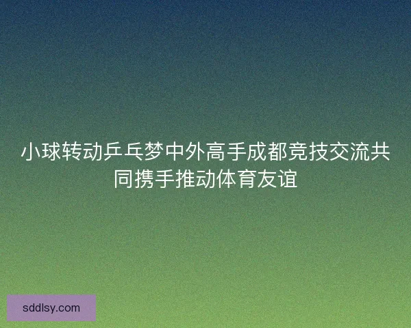 小球转动乒乓梦中外高手成都竞技交流共同携手推动体育友谊 小球转动乒乓梦中外高手成都竞技交流共同携手推动体育友谊