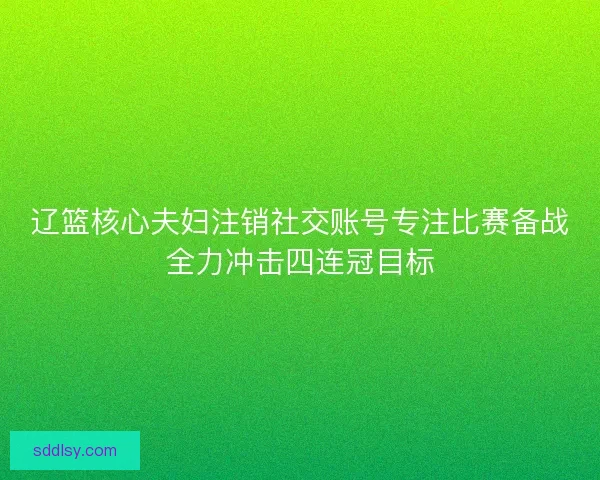 辽篮核心夫妇注销社交账号专注比赛备战全力冲击四连冠目标